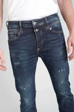 Homme Le Temps des Cerises Coupe Tapered-Raffi 900/16 Tapered 7/8Eme Jeans Destroy Bleu-Noir N°2