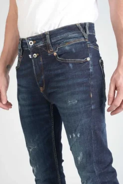 Homme Le Temps des Cerises Coupe Tapered-Raffi 900/16 Tapered 7/8Eme Jeans Destroy Bleu-Noir N°2