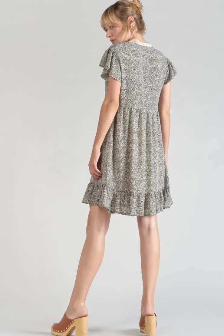 Femme Le Temps des Cerises Robes-Robe Aliette A Motif Et Noir