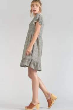 Femme Le Temps des Cerises Robes-Robe Aliette A Motif Et Noir