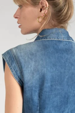 Femme Le Temps des Cerises Robes-Robe Diderot En Jeans Bleu