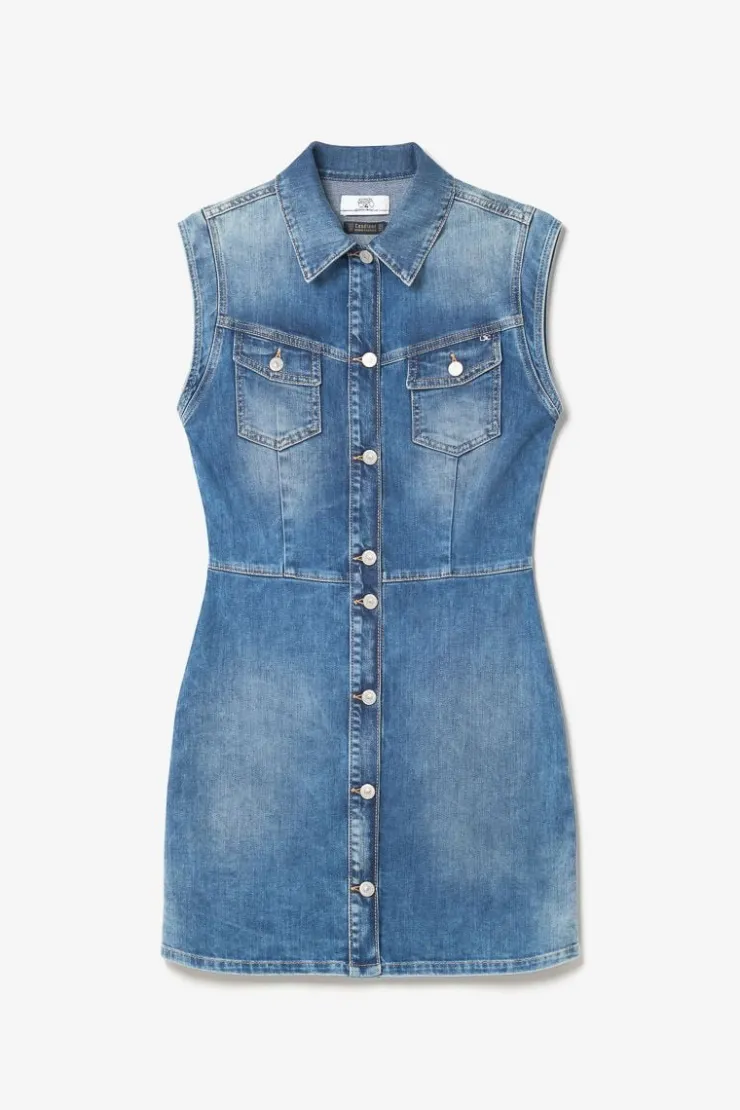 Femme Le Temps des Cerises Robes-Robe Diderot En Jeans Bleu