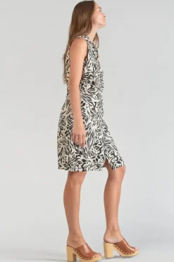 Femme Le Temps des Cerises Robes-Robe En Lin Melange Muna A Motif Animalier