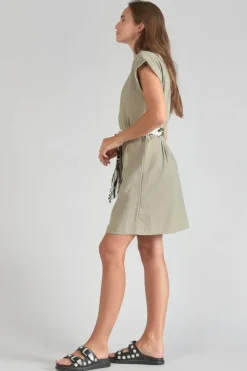 Femme Le Temps des Cerises Robes-Robe Eourres Kaki Clair