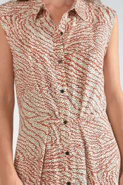 Femme Le Temps des Cerises Robes-Robe Longue Cuoco A Motif Orange Et Noir