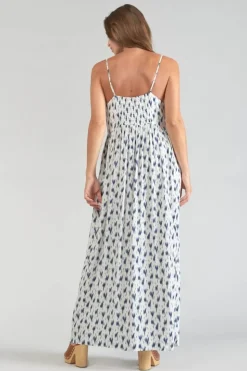 Femme Le Temps des Cerises Robes-Robe Longue Evita Tie And Dye Bleu