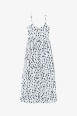 Femme Le Temps des Cerises Robes-Robe Longue Evita Tie And Dye Bleu