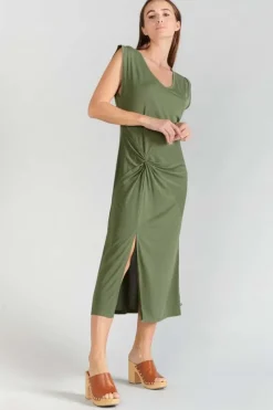 Femme Le Temps des Cerises Robes-Robe Longue Gana Kaki