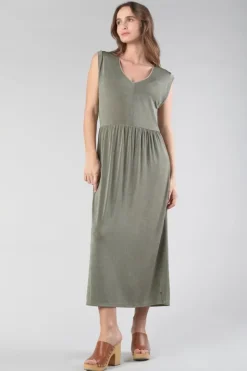 Femme Le Temps des Cerises Robes-Robe Longue Nata Kaki