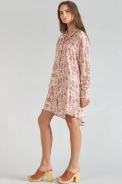 Femme Le Temps des Cerises Robes-Robe-Chemise Tita A Motif Cachemire