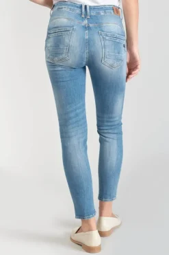 Femme Le Temps des Cerises Coupe Slim-Sabi Pulp Slim Taille Haute 7/8Eme Jeans Destroy Bleu N°3