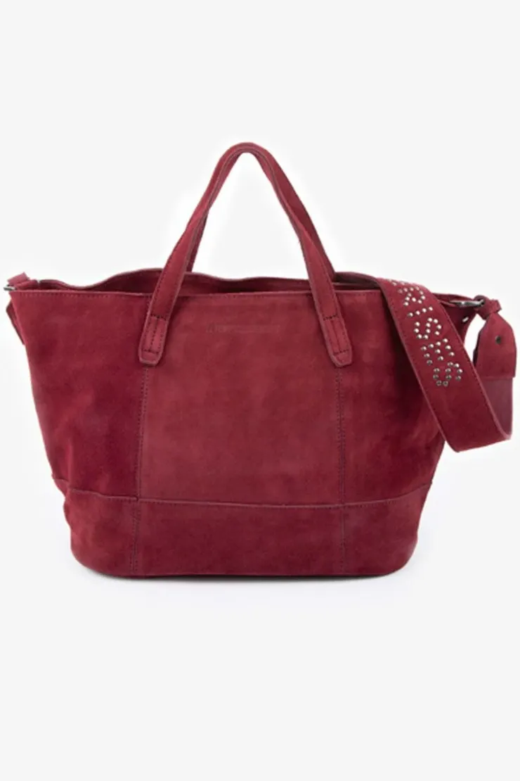 Femme Le Temps des Cerises Sacs & Portefeuilles-Sac Astier En Cuir Suede Bordeaux