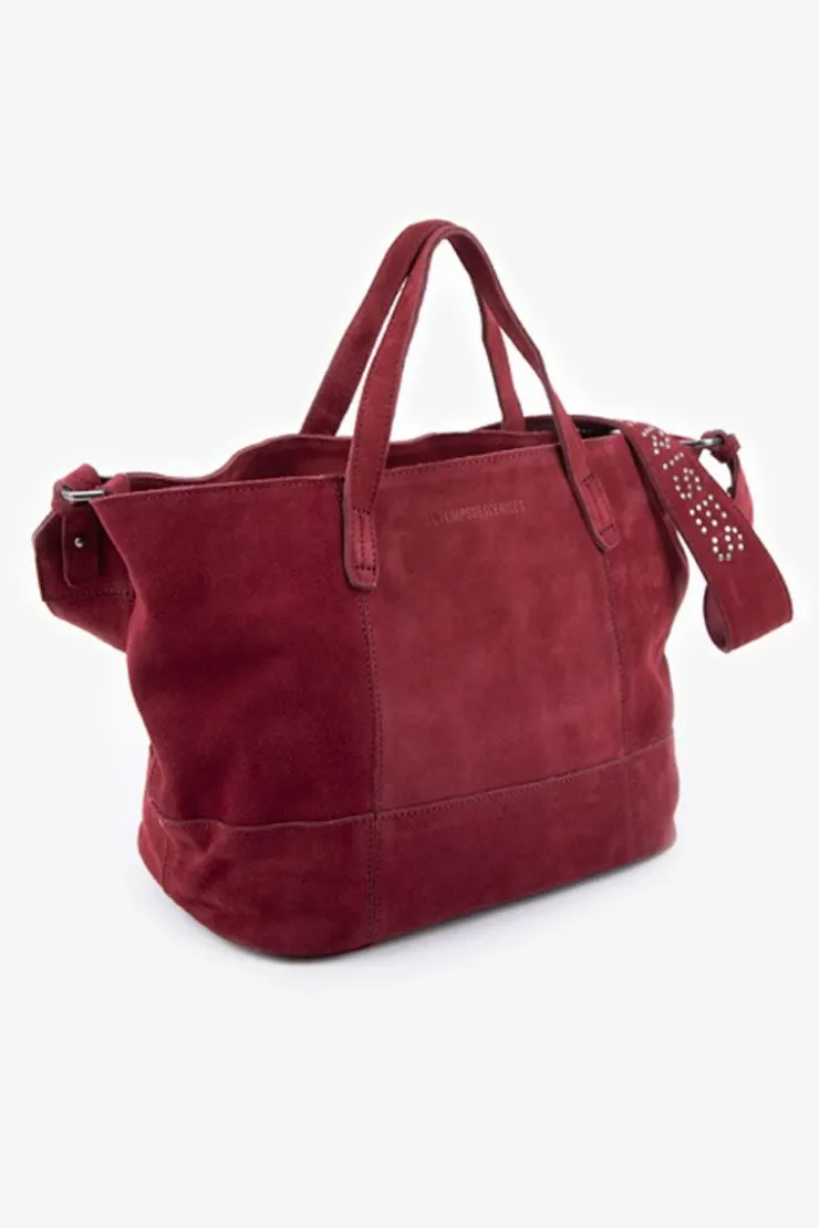 Femme Le Temps des Cerises Sacs & Portefeuilles-Sac Astier En Cuir Suede Bordeaux