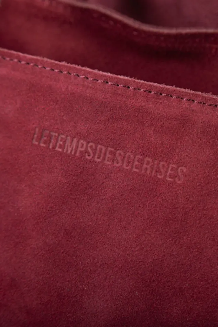 Femme Le Temps des Cerises Sacs & Portefeuilles-Sac Astier En Cuir Suede Bordeaux