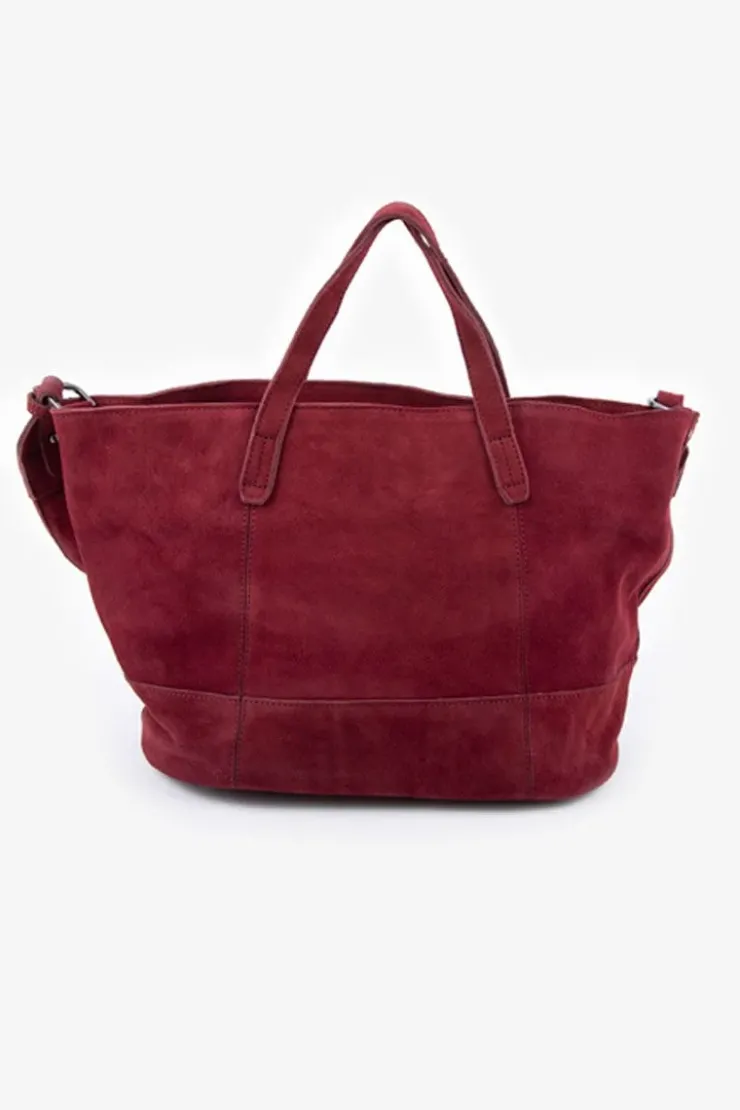 Femme Le Temps des Cerises Sacs & Portefeuilles-Sac Astier En Cuir Suede Bordeaux