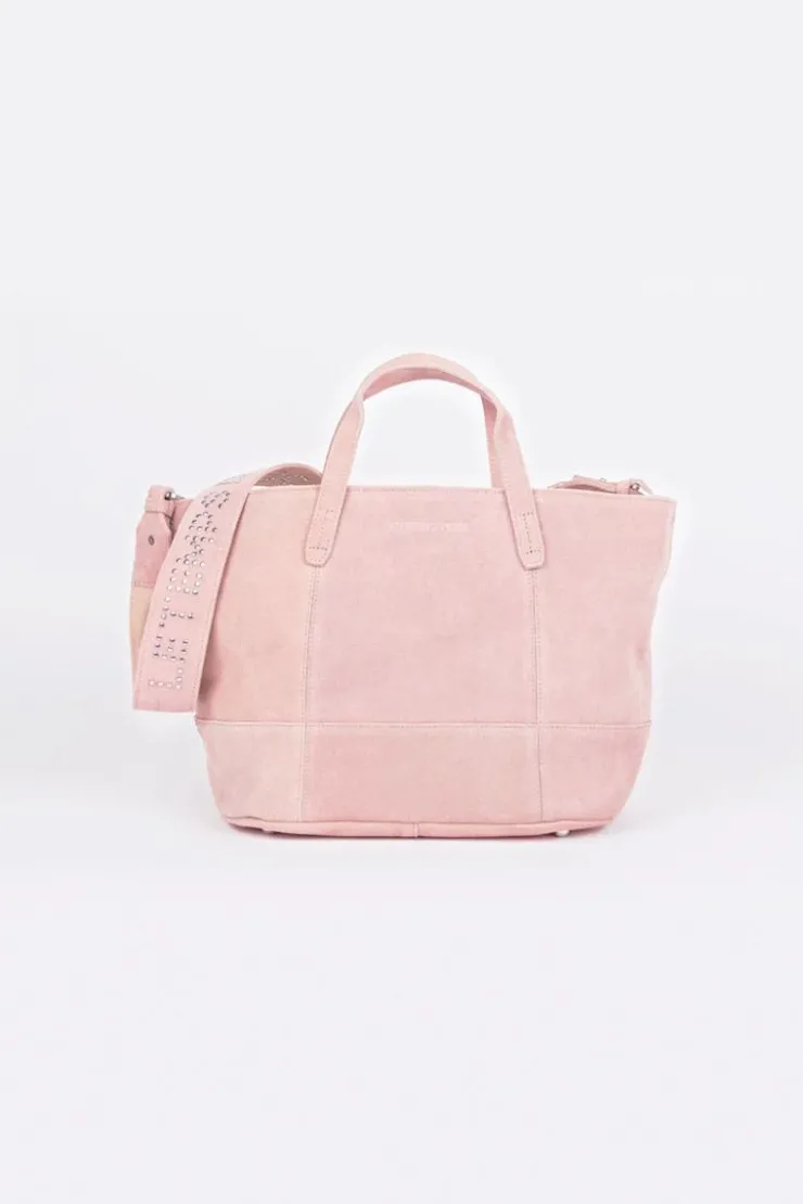 Femme Le Temps des Cerises Sacs & Portefeuilles-Sac Astier En Cuir Suede Rose Poudre