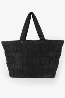 Femme Le Temps des Cerises Sacs & Portefeuilles-Sac Cabas Matelasse Luna Noir