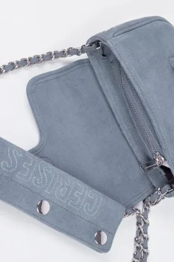 Femme Le Temps des Cerises Sacs & Portefeuilles-Sac Klelia En Cuir Suede Bleu Gris