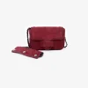 Femme Le Temps des Cerises Sacs & Portefeuilles-Sac Klelia En Cuir Suede Bordeaux