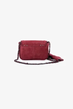 Femme Le Temps des Cerises Sacs & Portefeuilles-Sac Klelia En Cuir Suede Bordeaux