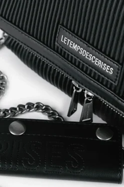 Femme Le Temps des Cerises Sacs & Portefeuilles-Sac Leter Noir Plisse