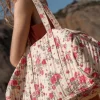 Femme Le Temps des Cerises Sacs & Portefeuilles-Sac Week-End Lisia A Motif Fleuri Rose