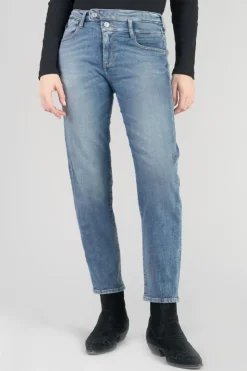 Femme Le Temps des Cerises Coupe Mom-Salma 400/17 Mom Taille Haute 7/8Eme Jeans Bleu N°4