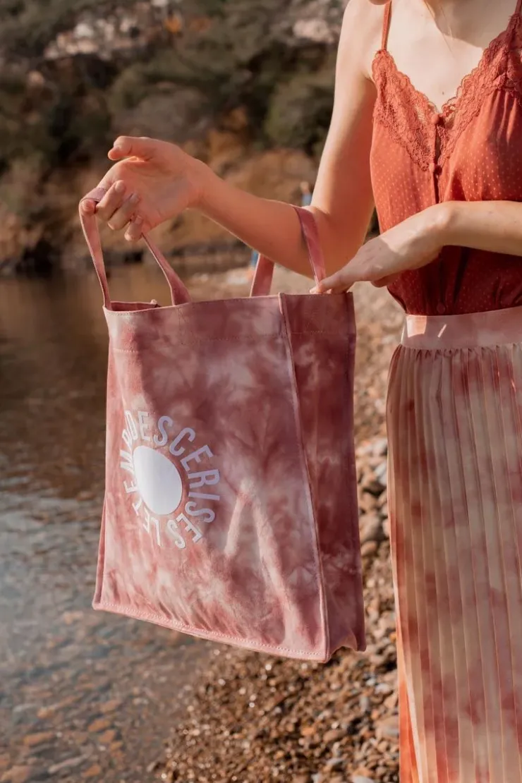 Femme Le Temps des Cerises Sacs & Portefeuilles-Shopping Bag Lina Tie And Dye Rose