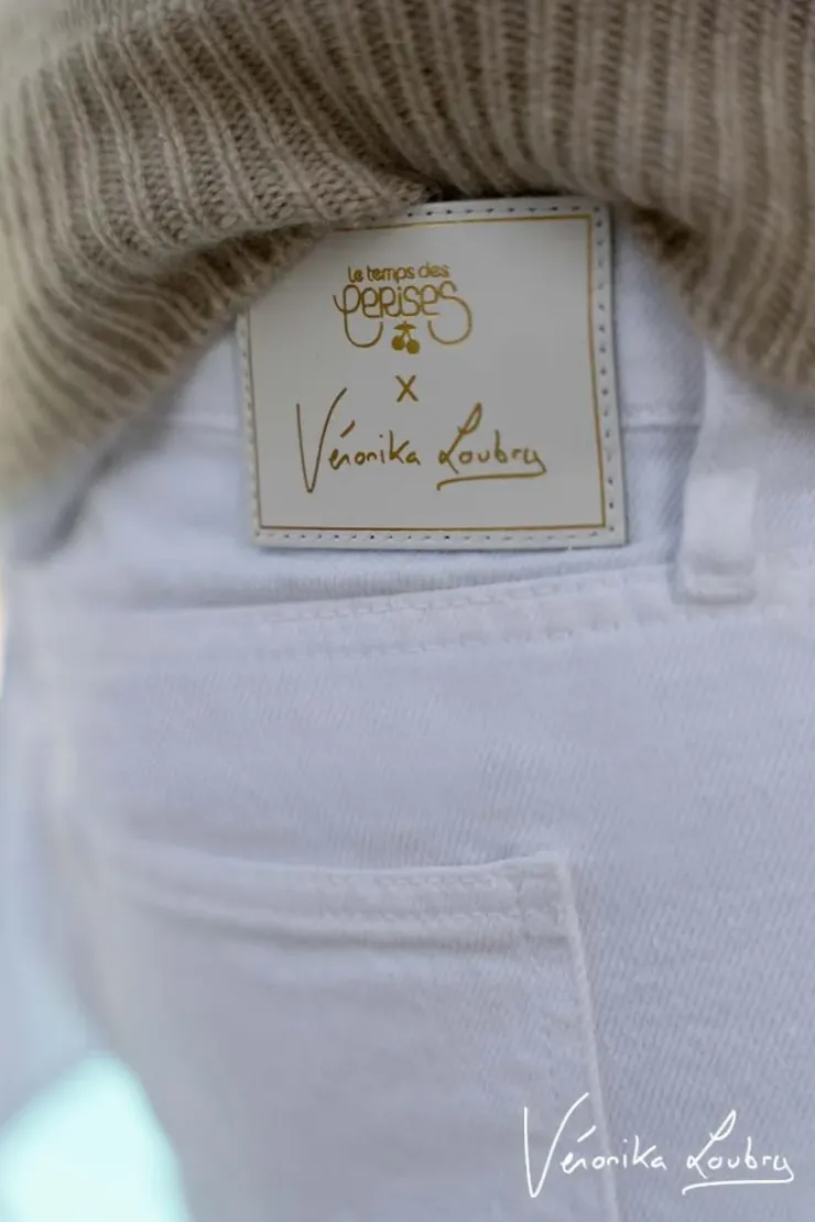 Femme Le Temps des Cerises Jupes & Shorts-Short Court Veronika En Jeans Blanc By Veronika Loubry