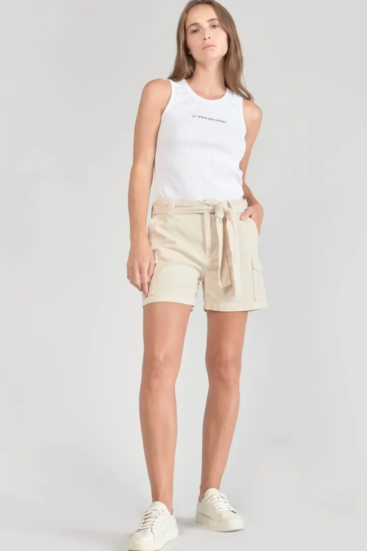 Femme Le Temps des Cerises Shorts & Jupes-Short Kallist En Lin Melange Beige