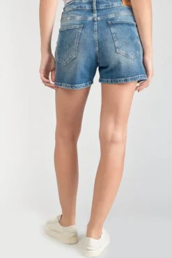 Femme Le Temps des Cerises Coupe Criss Cross-Short Mosta En Jeans Bleu A Fermeture Asymetrique
