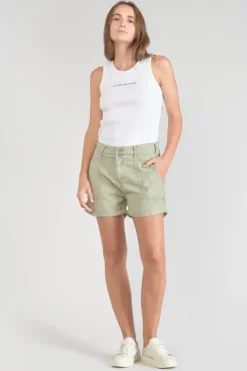 Femme Le Temps des Cerises Shorts & Jupes-Short Pagode En Lin Kaki Clair