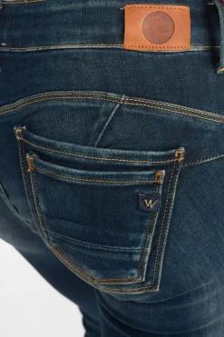 Femme Le Temps des Cerises Coupe Slim-Sib Pulp Slim 7/8Eme Jeans Destroy Vintage Bleu N°2