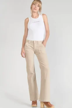 Femme Le Temps des Cerises Coupe Flare / Bootcut-Sormiou Flare Jeans Beige Sable