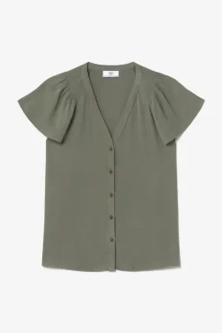 Femme Le Temps des Cerises Tops-Top Aube En Tencel Kaki