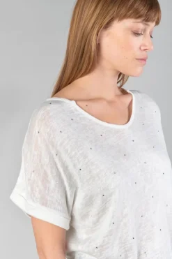 Femme Le Temps des Cerises T-Shirts & Débardeurs-Top Bibou Creme