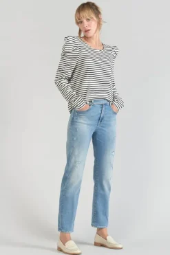 Femme Le Temps des Cerises T-Shirts & Débardeurs-Top Demi A Rayures Noires Et Blanches