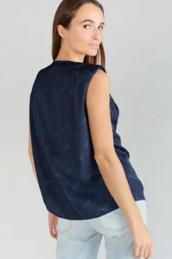 Femme Le Temps des Cerises Tops-Top Missou En Jacquard Bleu Marine