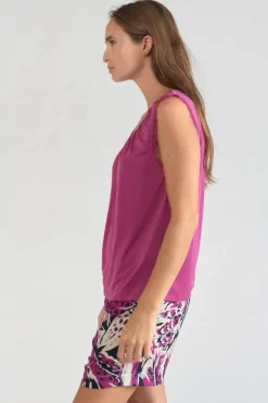 Femme Le Temps des Cerises T-Shirts & Débardeurs-Top Nani Violine