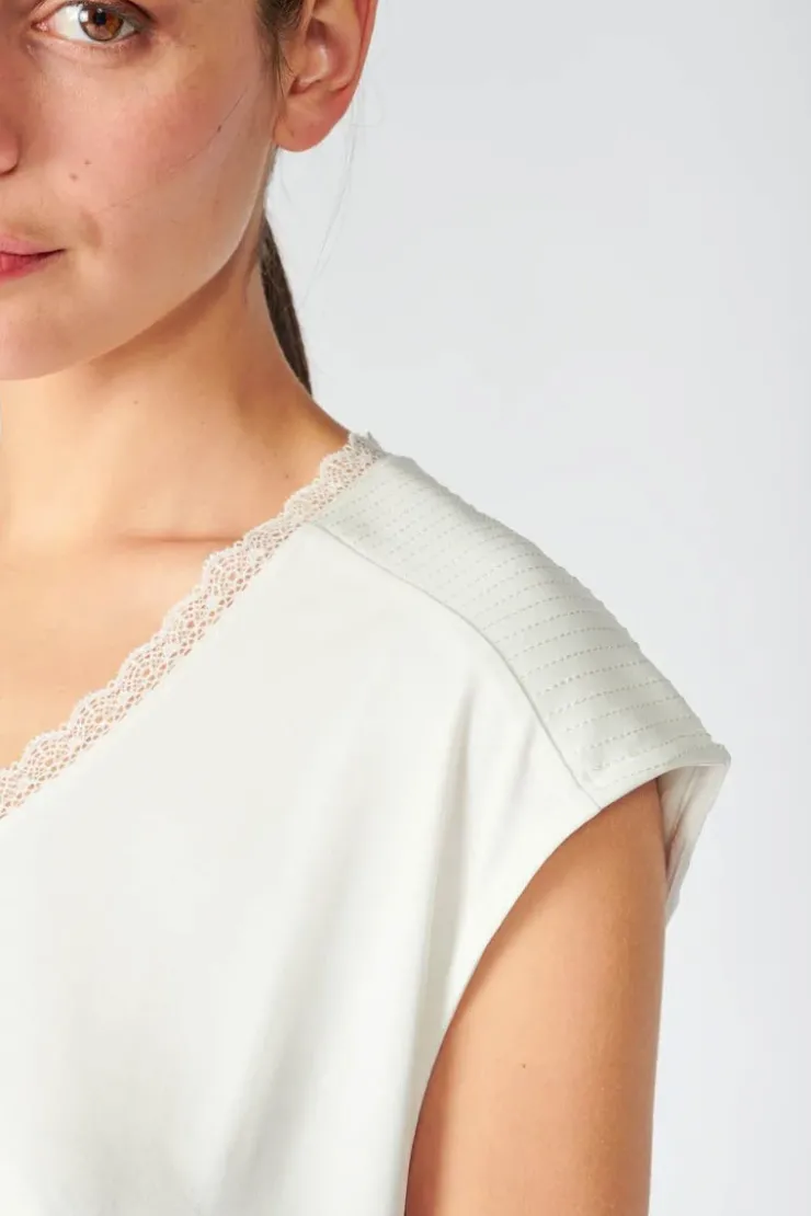 Femme Le Temps des Cerises T-Shirts & Débardeurs-Top Nate Blanc
