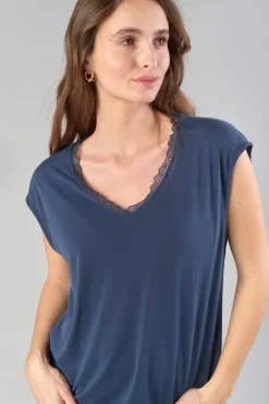 Femme Le Temps des Cerises T-Shirts & Débardeurs-Top Nate Bleu Nuit
