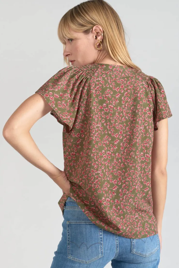 Femme Le Temps des Cerises Tops-Top Norine Kaki A Motif Fleuri