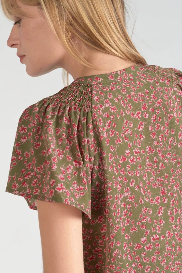 Femme Le Temps des Cerises Tops-Top Norine Kaki A Motif Fleuri