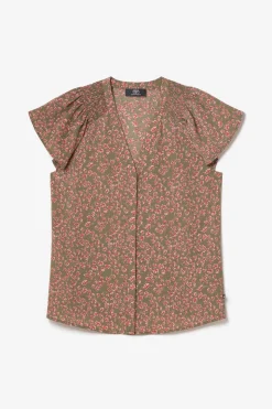 Femme Le Temps des Cerises Tops-Top Norine Kaki A Motif Fleuri