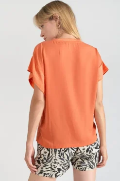 Femme Le Temps des Cerises T-Shirts & Débardeurs-Top Overs Orange Corail