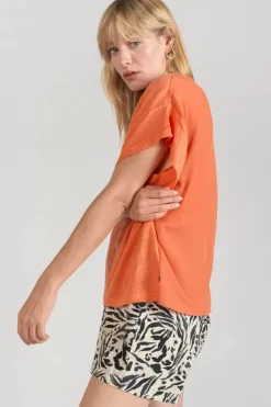 Femme Le Temps des Cerises T-Shirts & Débardeurs-Top Overs Orange Corail