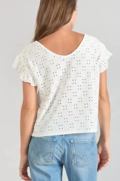 Femme Le Temps des Cerises Tops-Top Pedrina Ajoure Blanc