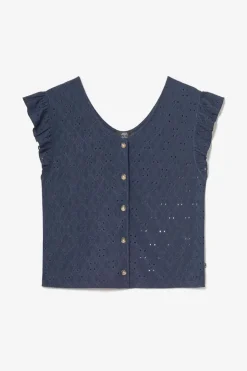 Femme Le Temps des Cerises Tops-Top Pedrina Ajoure Bleu Marine