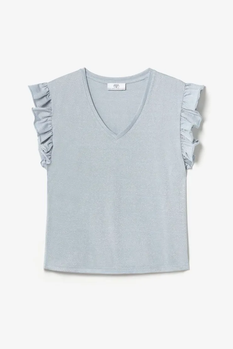 Femme Le Temps des Cerises T-Shirts & Débardeurs-Top Ryls Bleu Ciel Irise