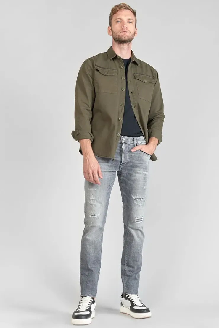 Homme Le Temps des Cerises Coupe Adjusted-Triolet 700/11 Adjusted Jeans Destroy Gris N°2